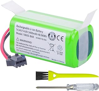 3400mAh Replacement Li-ion Battery for Eufy RoboVac 11,11S,11S MAX, 11S Plus, Ecovacs Deebot N79 N79S DN622, Goovi F007C D380 D382,Tesvor X500, X500 Pro, Amarey A800 A900 14.4V Vacuum Cleaners