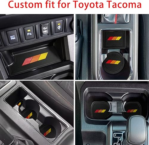 Miniatura 2 de Forro de consola central para Toyota Tacoma Accesorios 2016 2017 2018 2019 2020 2021 2022 2023 Inserto para portavasos de cabina doble, almohadilla
