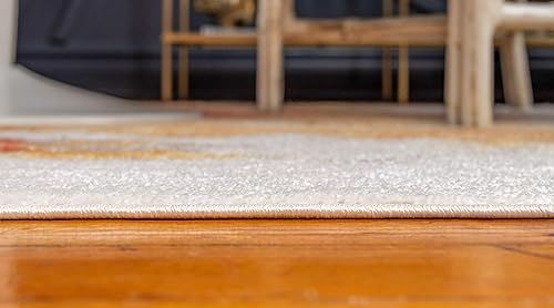 Miniatura 6 de Unique Loom Downtown Collection Alfombra abstracta, vibrante y pastel, alfombra ecléctica de área, 5' 0" x 8' 0", multicolor  marfil