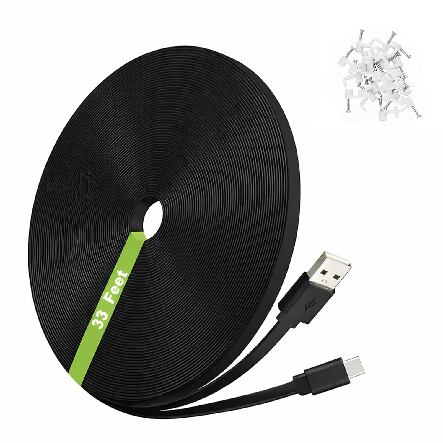 33FT USB C Extension Cable Replacement for Eufy Security Camera,Black
