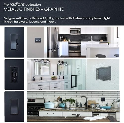 Miniatura 3 de Legrand - Pass & Seymour RWP263GCC6 - Placa de pared para interruptor basculante radiante, sin tornillos, 3 bandas, placa de pared de salida de