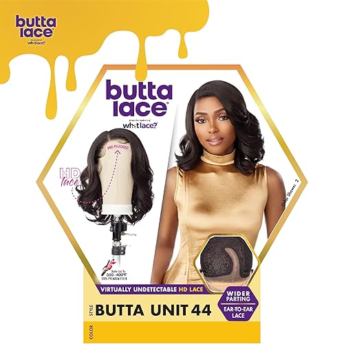 Miniatura 8 de Sensationnel Butta - Pelucas de encaje frontal  Butta Unit 44 extra ancha 5 pulgadas de profundidad peluca sintética predepilada HD encaje con pelo