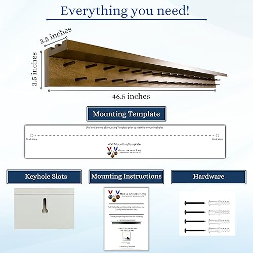 Miniatura 4 de Estante para medallas de 4 pies - Colgador de medallas Premier, estante expositor y estante para trofeos para gimnasia, fútbol, baloncesto, fútbol