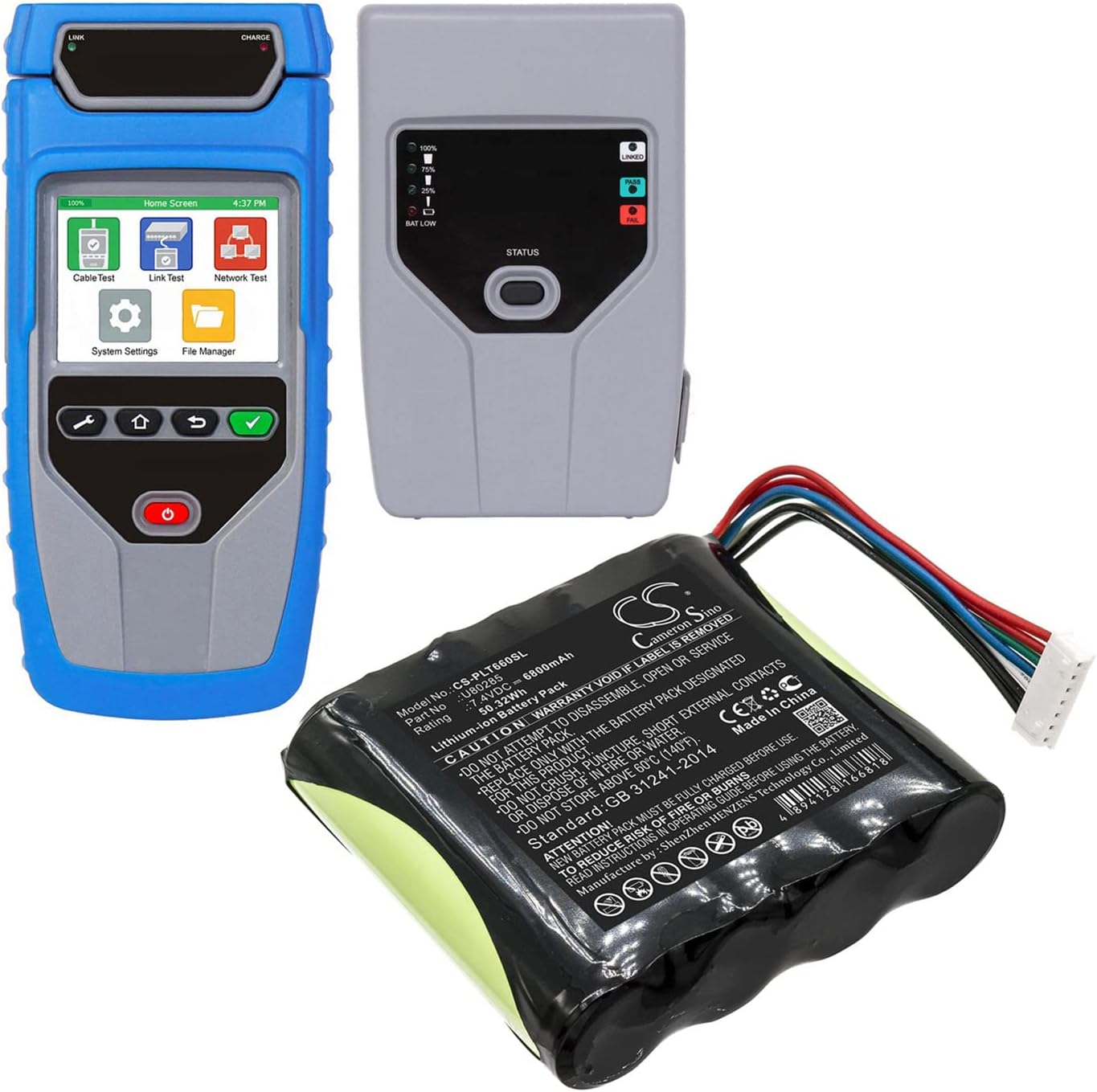 Cameron Sino Battery for Platinum Tools NetXpert XG2, T66006B PN:Platinum Tools TXGBATX, U80285 6800mAh / 50.32Wh