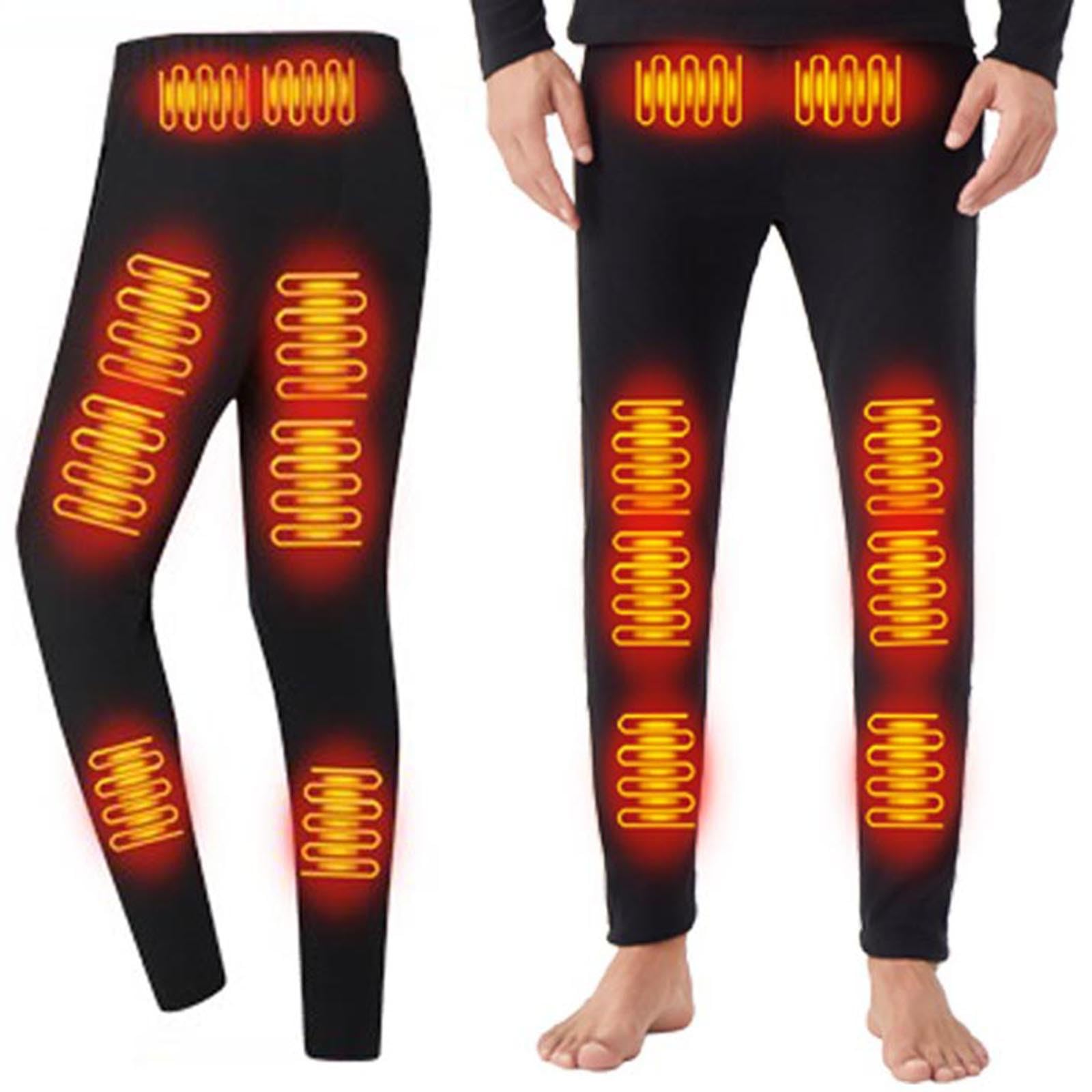 Beheizbare Thermo Hose Herren Warm Fleece Beheizte Thermo Unterteile mit 16 Heizzonen, 3 Einstellbare Wärmestufe USB Elektrisch Thermohose Basisschicht Waschbar Heizung Hosen für Moto Jagd Ski Camping