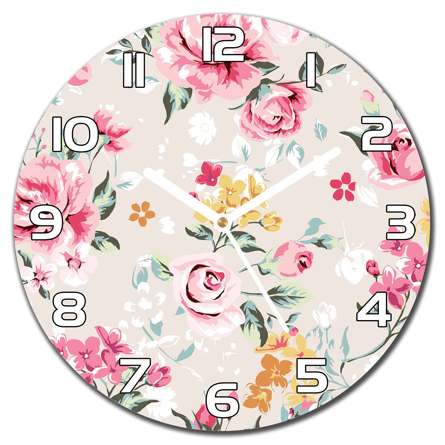 Horloge en Verre 30 cm Murale Silencieuse pour Cuisine et Salon