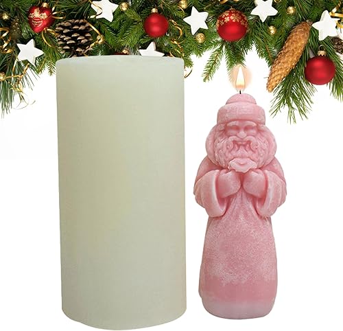 Moldes de vela de Navidad para hacer velas, kit de moldes epoxi de resina lavable 3D hechos a mano para chocolate, gelatina, pudín, dulces y velas