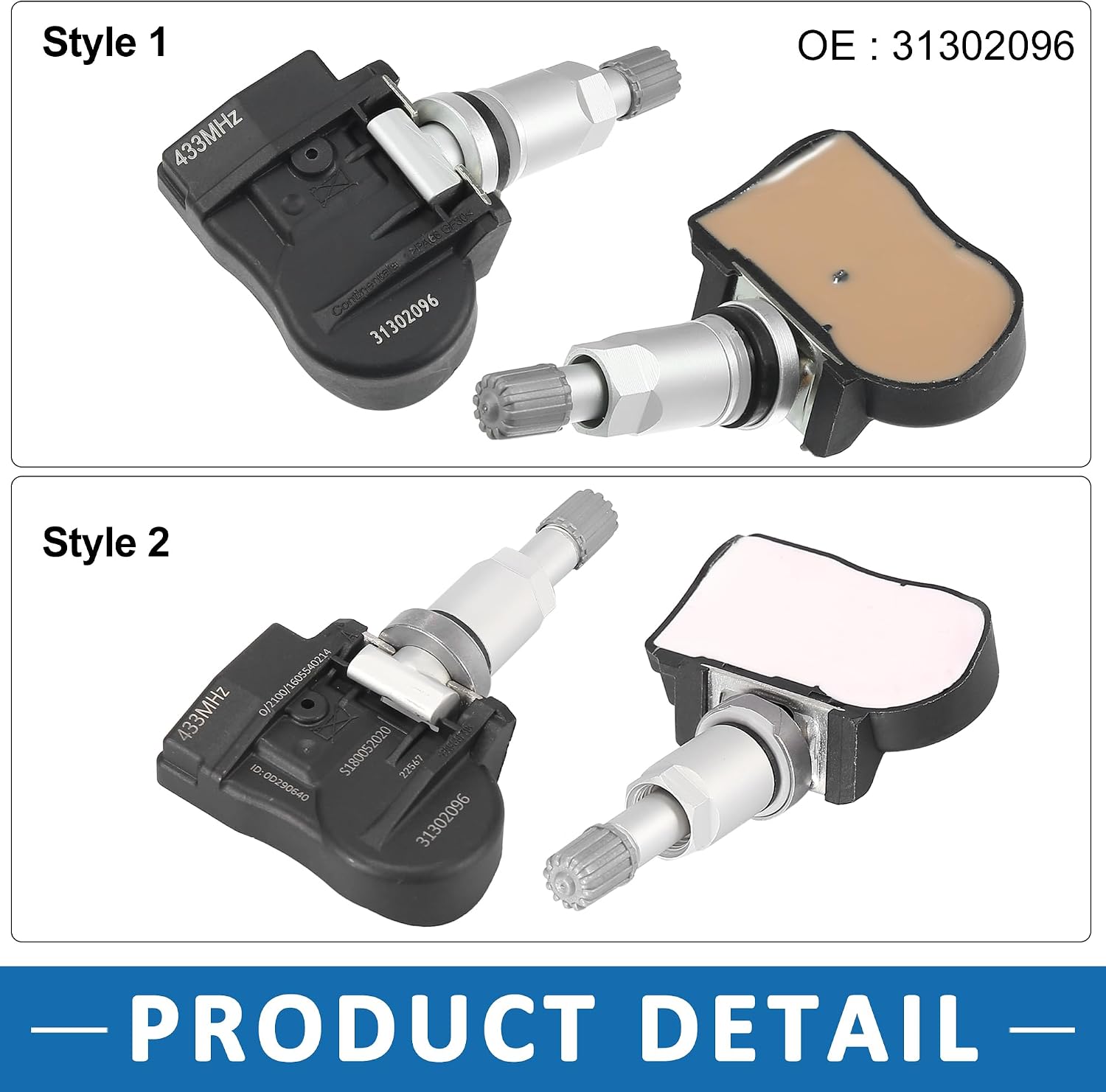 Tire Pressure Sensor 31302096 TPMS Sensor for Volvo XC60 2010-2017 (Set of 4)