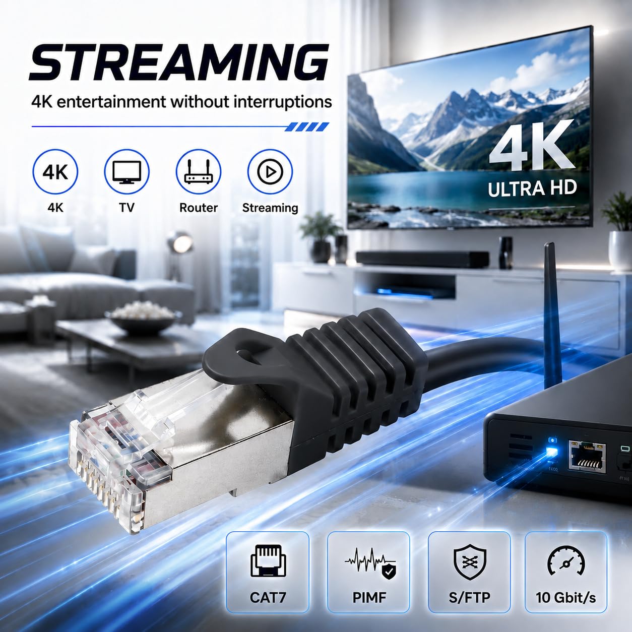 1aTTack.de Cavo di rete Ethernet LAN RJ45 S/FTP PIMF LSZH, 1,5 m, 10 Gbps, senza alogeni, per camera server, switch, router, confezione da 20, colore: grigio | collega computer, TV e console di gioco a Internet