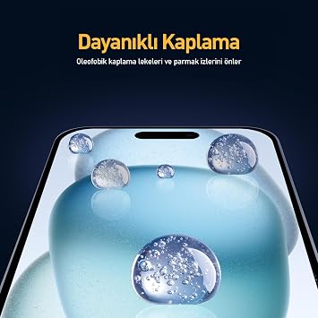 BUFF LABS iPhone 15 5D EasyFit 2 Adet Kolay Uygulama Aparatlı Ekran Koruyucu Temperli Cam