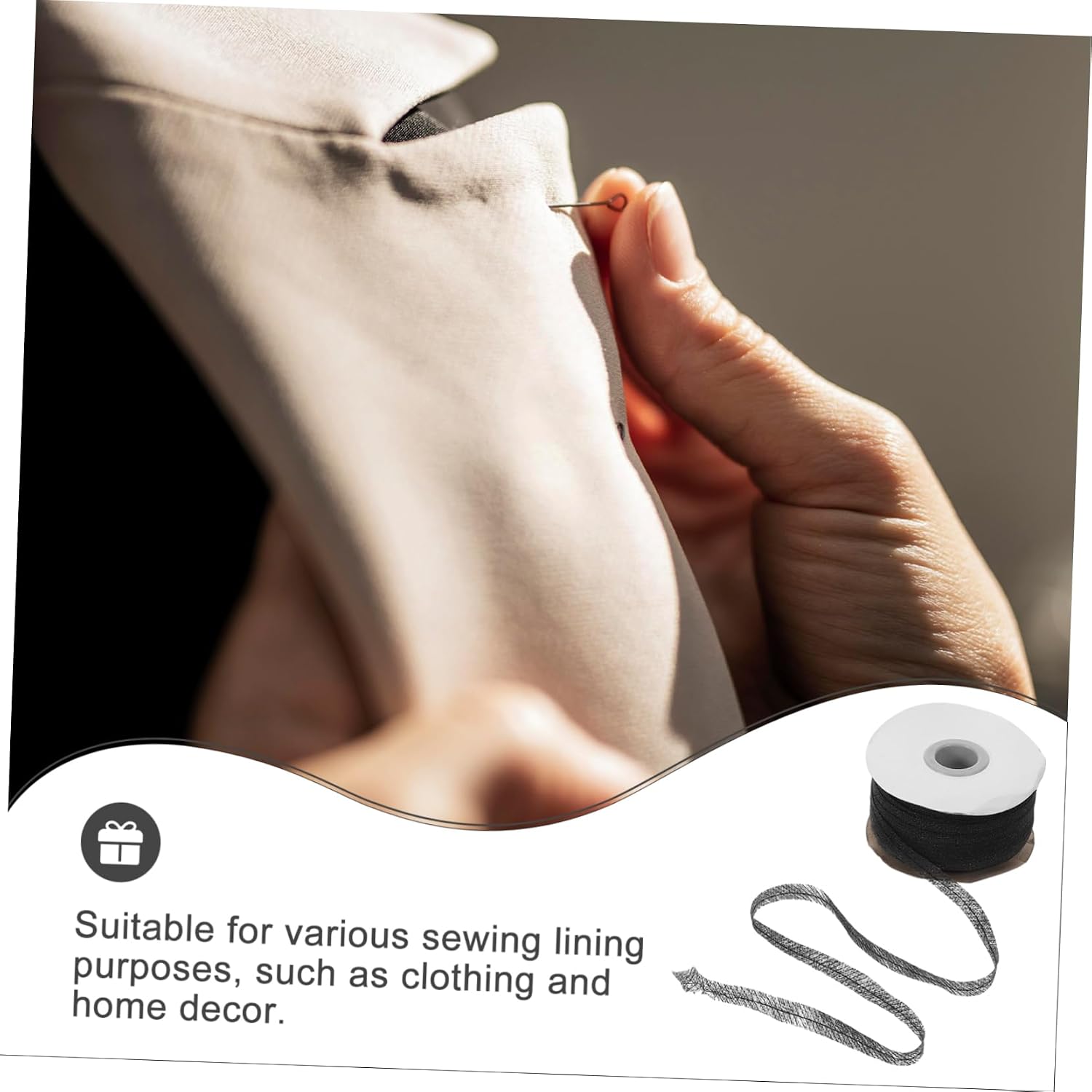 UTHCLO 1roll Fusible Interfacing Fabric Roll Stretch Lining Strip for Sewing Easy Bonding for Clothing Home Decor and Craft Projects
