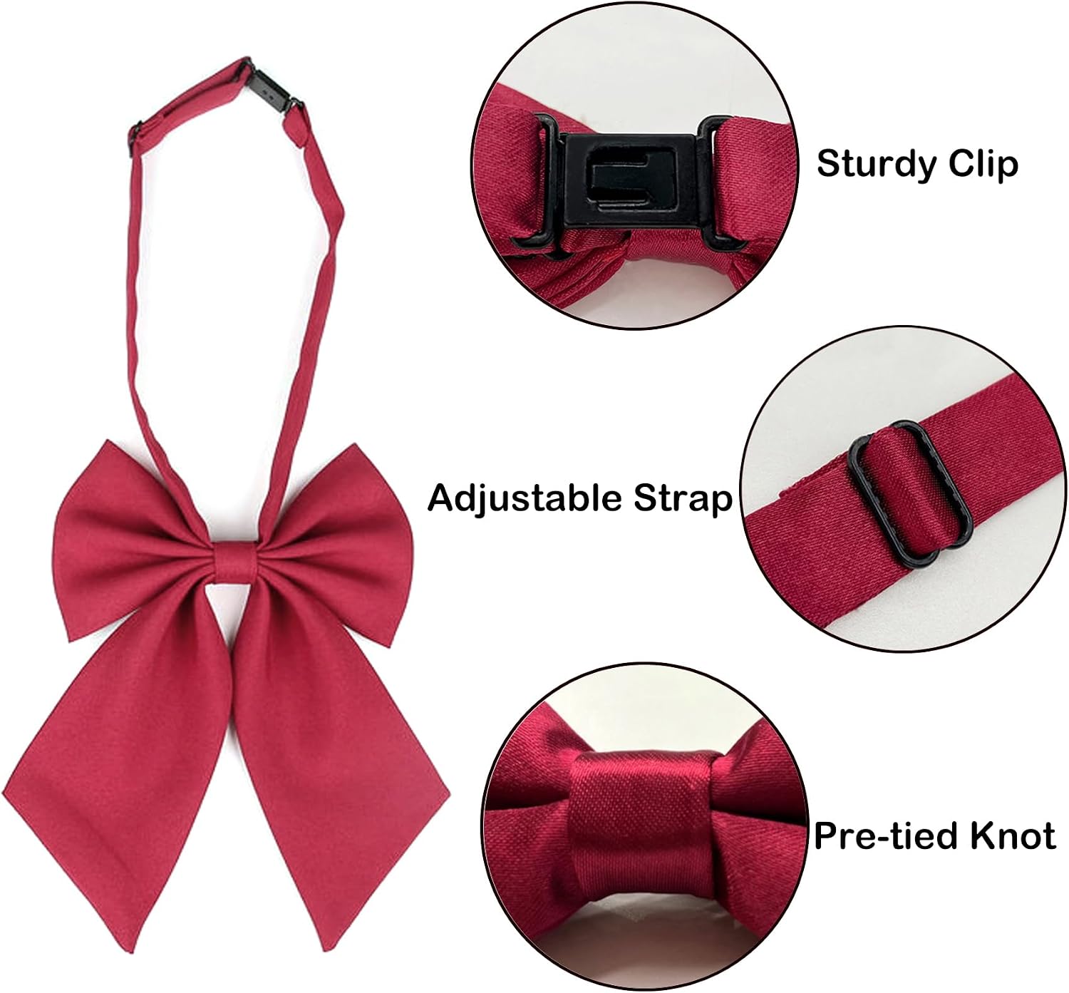 Fashion & Lifestyle Bow Ties for Women/Girls, Ladies Elegant Satin Bowtie Accessory for School Uniforms Cosplay Wedding Party