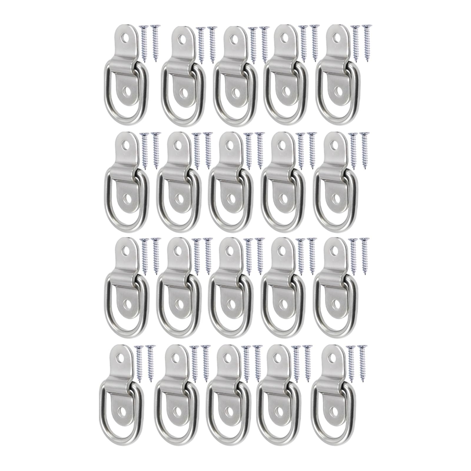 Pjfcewfdgx 20 Set Silver Iron D-Ring Tie-Down Anchor Recessed For Flatbed Trailer Truck