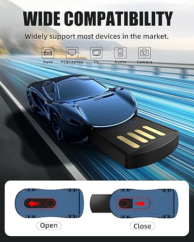 Miniatura 6 de Bilious Flash Drive - Memoria USB 2.0 de metal resistente al agua, memoria USB 2.0, tamaño pequeño, unidad USB para regalo (64 GB, azul)