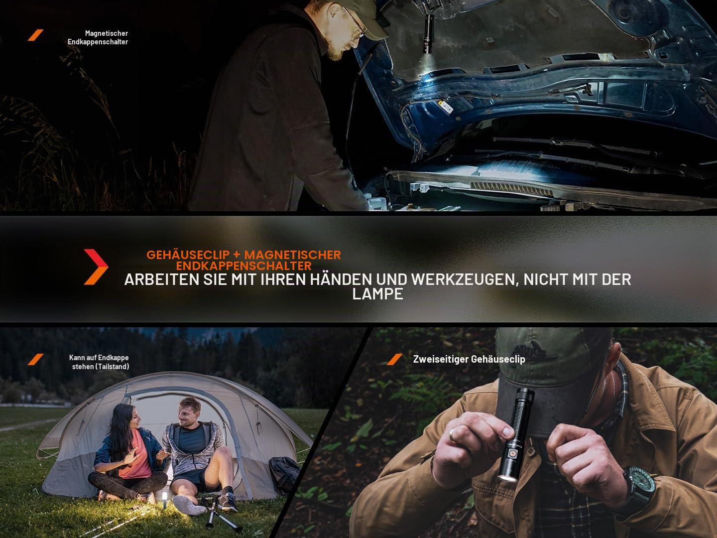 Fenix E28R V2.0 LED-Taschenlampe, wiederaufladbare kleine EDC-Taschenlampe, 1700 Lumen, 273 Meter, Stroboskopfunktion