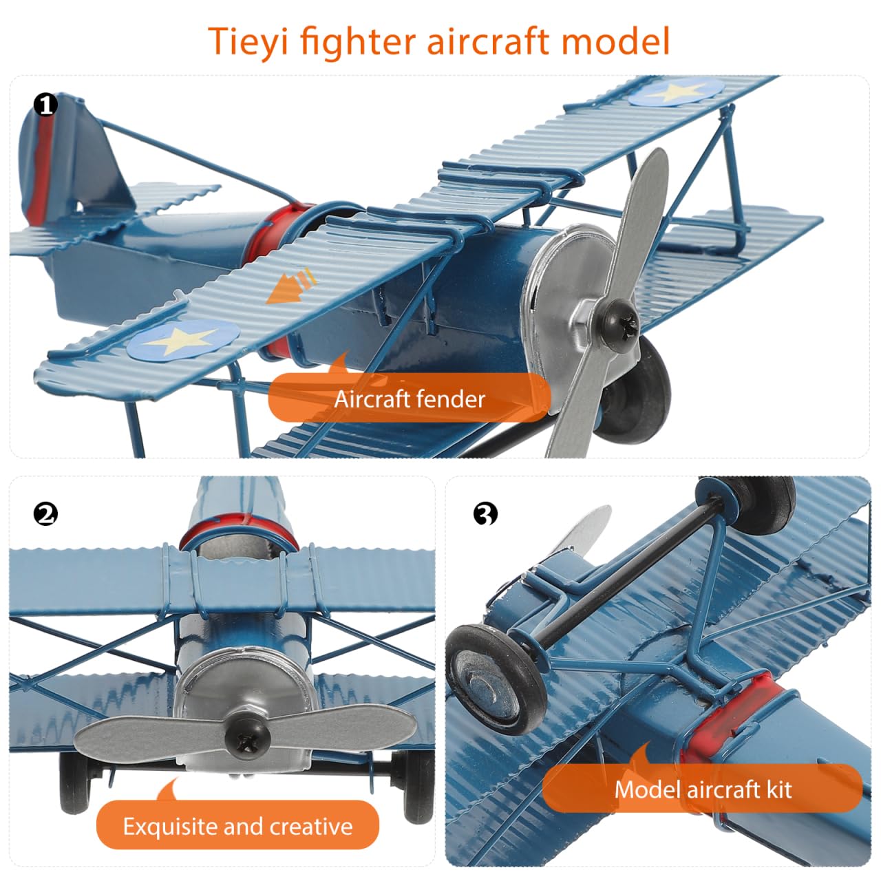 Modellino Di Aeroplani In Metallo Modello Di Aereo Retrò Aliante Biplano Modello Di Aeroplano Giocattolo Per Bambini Ornamento Scrivania Per Decorazioni Per La Camera