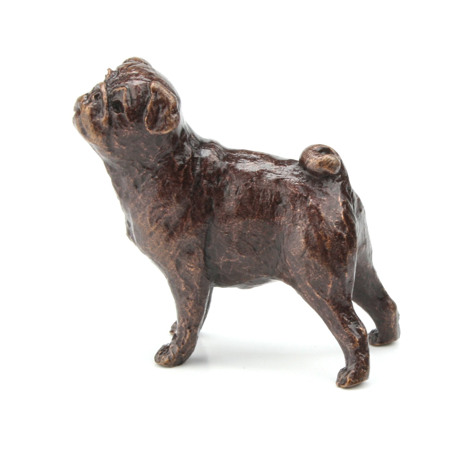 Butler & Peach Detailed Small Solid Bronze Pug - Image 3