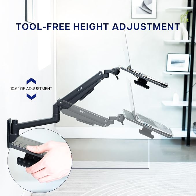 Soporte de pared neumático VIVO para laptop de 14 pulgadas, negro miniatura 6