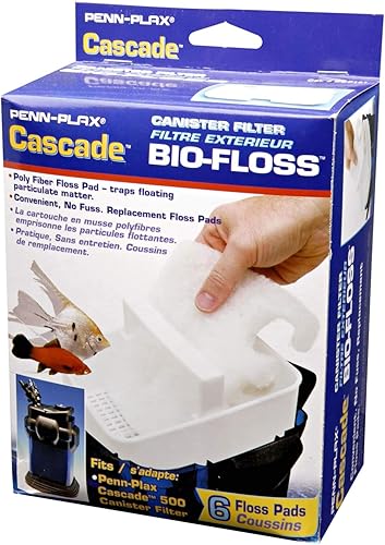 Miniatura 1 de Penn-Plax Cascade Bio-Floss - Almohadillas de hilo dental de fibra de polietileno de repuesto para filtros de acuario Cascade 1200 y 1500, paquete