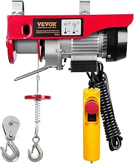 VEVOR Guincho Elétrico de Cabo Capacidade de 250 kg Guincho 510 W Altura de Elevação 12m Cabo Único Motor para Garagens Armazéns Fábricas