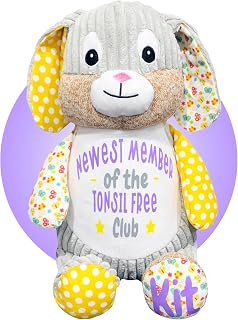 Gifts for Toddlers Getting Tonsils Out - Personalized 17" Sunshine Bunny - Tonsillectomy Recovery Kids - Gift for Tonsil and Adenoid Surgery - Get Well Soon Gift for Children Post Tonsil Surgery
