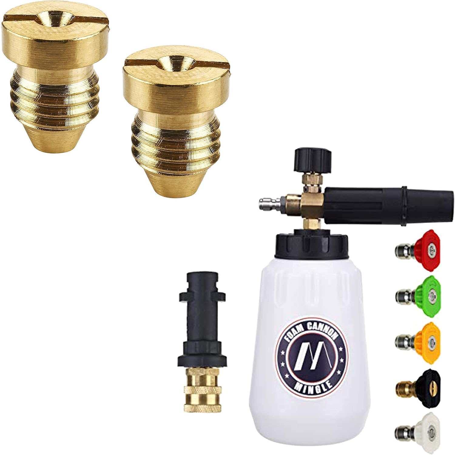 M MINGLE Foam Cannon for Pressure Washer, Foam Cannon Orifice Nozzle Tips, with 5 Nozzle Tips