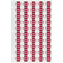 TAB Alphabetic Folder Label Sheet, T, Red, 1", 50 Labels/Sheet