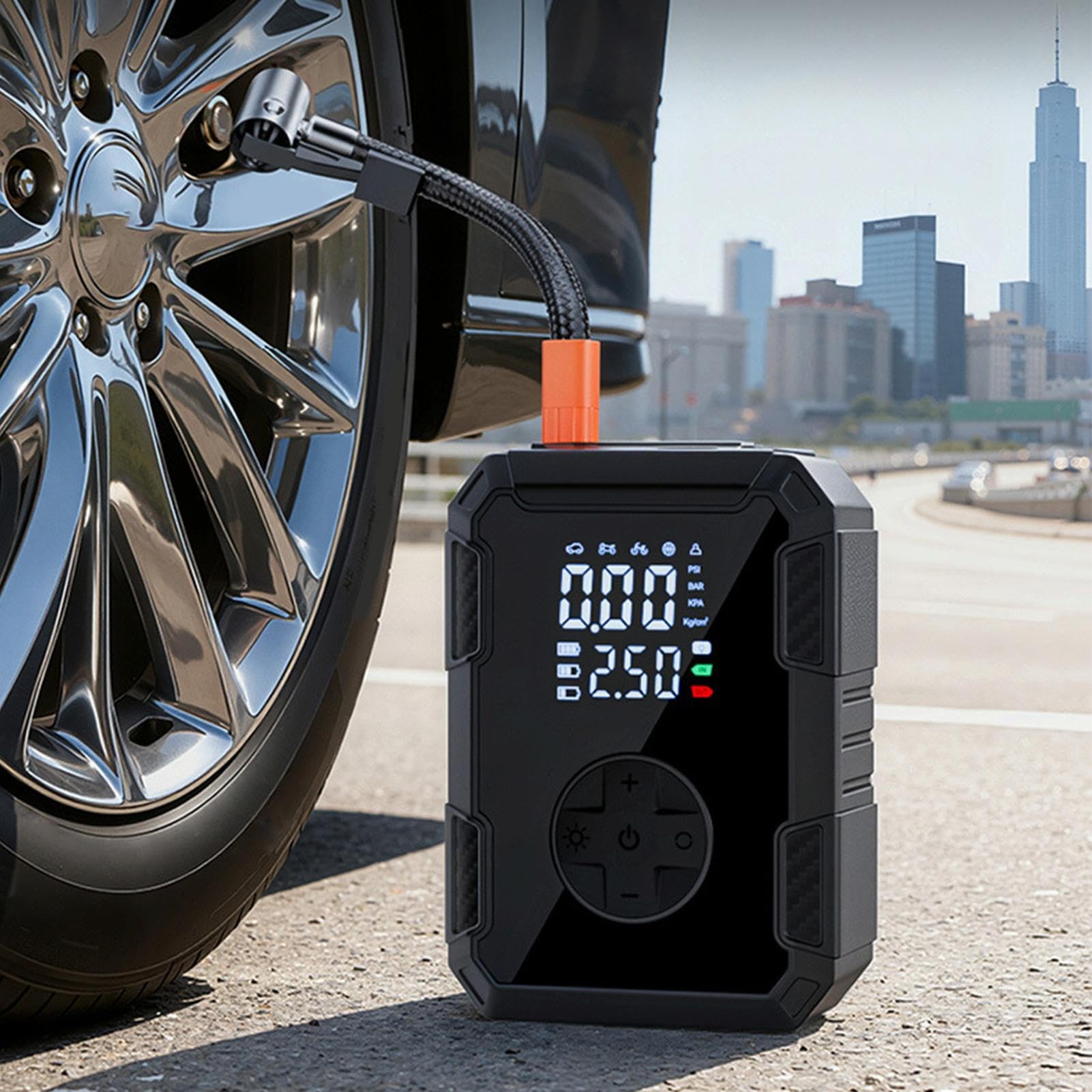 Przenośna Pompa Powietrza Inflator 150PSI Bezprzewodowa Elektryczna | Przenośna Pompa Powietrza Samochodowa Do Opon Dla SUV Sedan Motocykl Koszykówka Piłka Nożna Pływaki Basenowe Zabawki