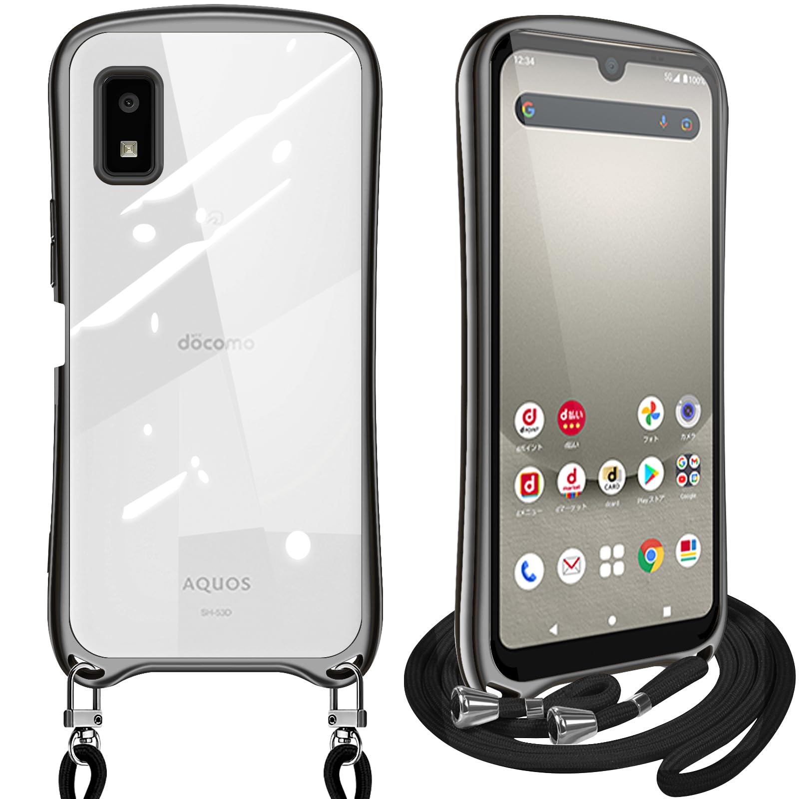 Amazon.co.jp: AQUOS wish3 ケース クリア ショルダー アクオスwish3