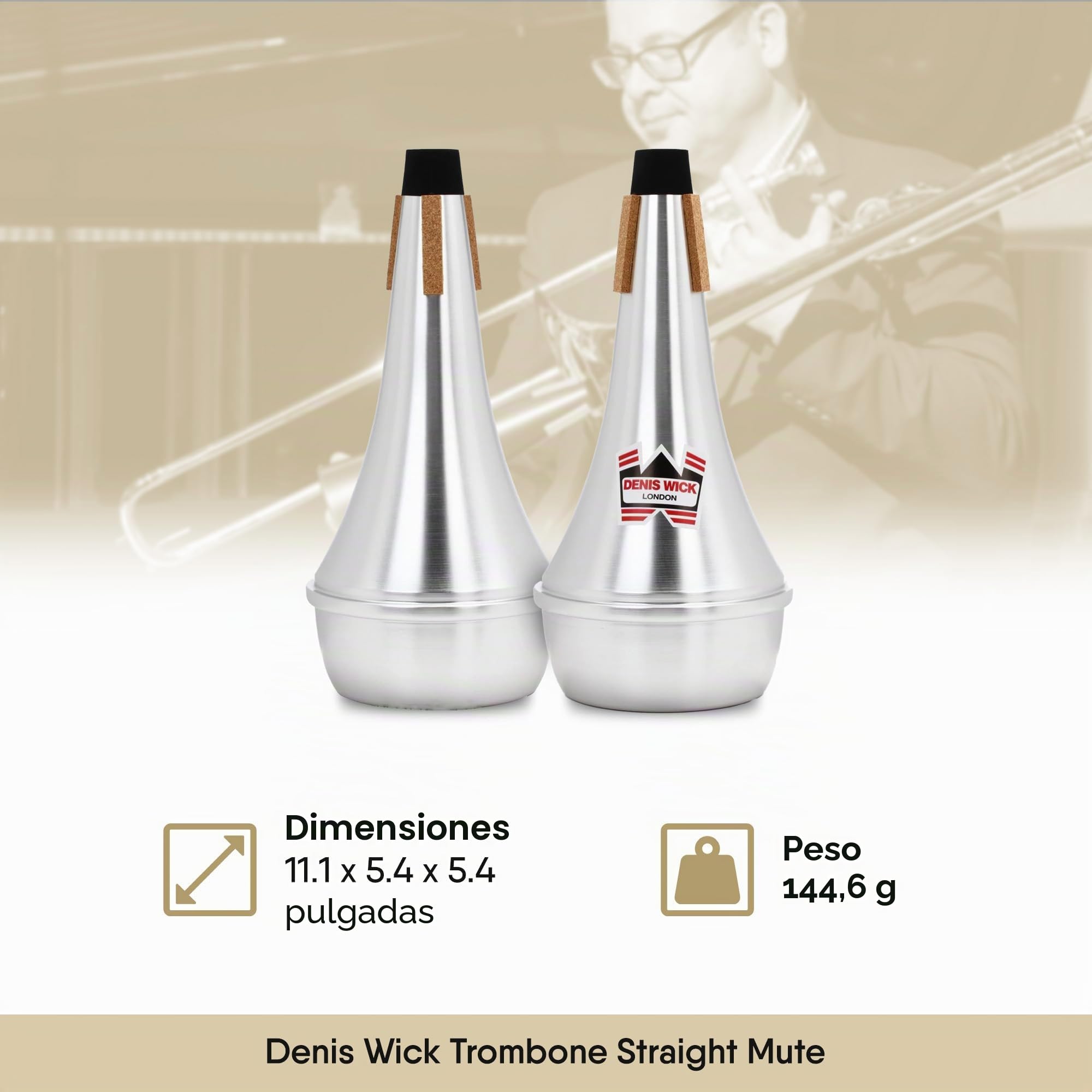 DENIS WICK Sordina de trombón recta de aluminio (5505)