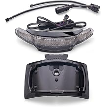 LED Latitude Tail Light and License Plate Holder with LIGHTSTRIKE - black with light smoked lens - red/amber turn signals for motorcycles