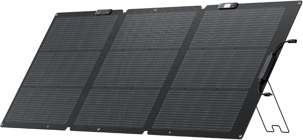 Panel solar portátil de 160 vatios para centrales eléctricas, IP68 | Panel solar plegable de alta eficiencia de conversión del 25% con soporte ajustable para acampar al aire libre RV, versión NextGen