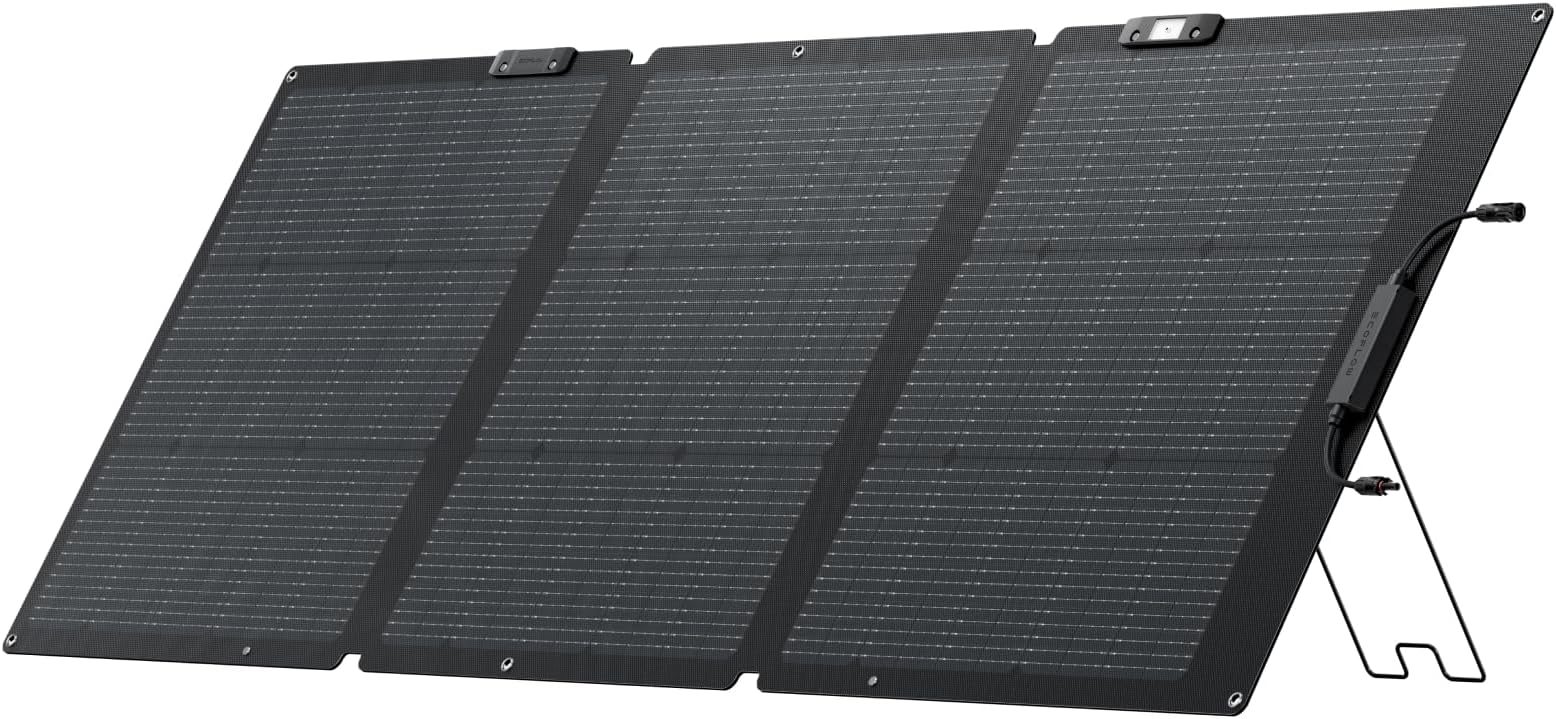 160 Watt Portable Solar Panel for Power Stations, 25% High Conversion Efficiency Foldable Solar Panel with Adjustable Kickstand IP68 Waterproof for Outdoor Camping RV, NextGen Version