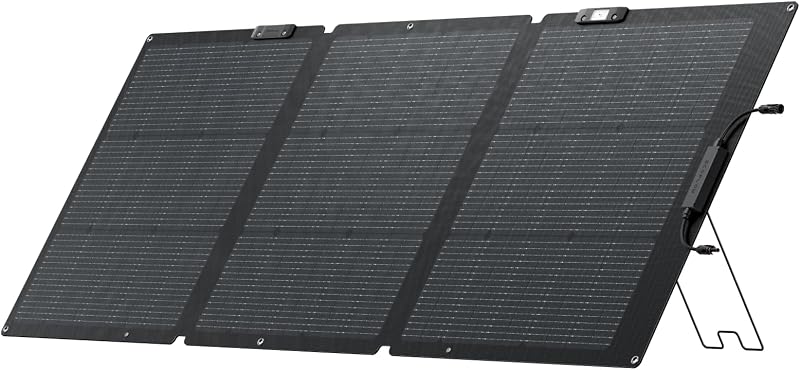 Panel solar portátil de 160 vatios para centrales eléctricas, IP68 | Panel solar plegable de alta eficiencia de conversión del 25% con soporte ajustable para acampar al aire libre RV, versión NextGen