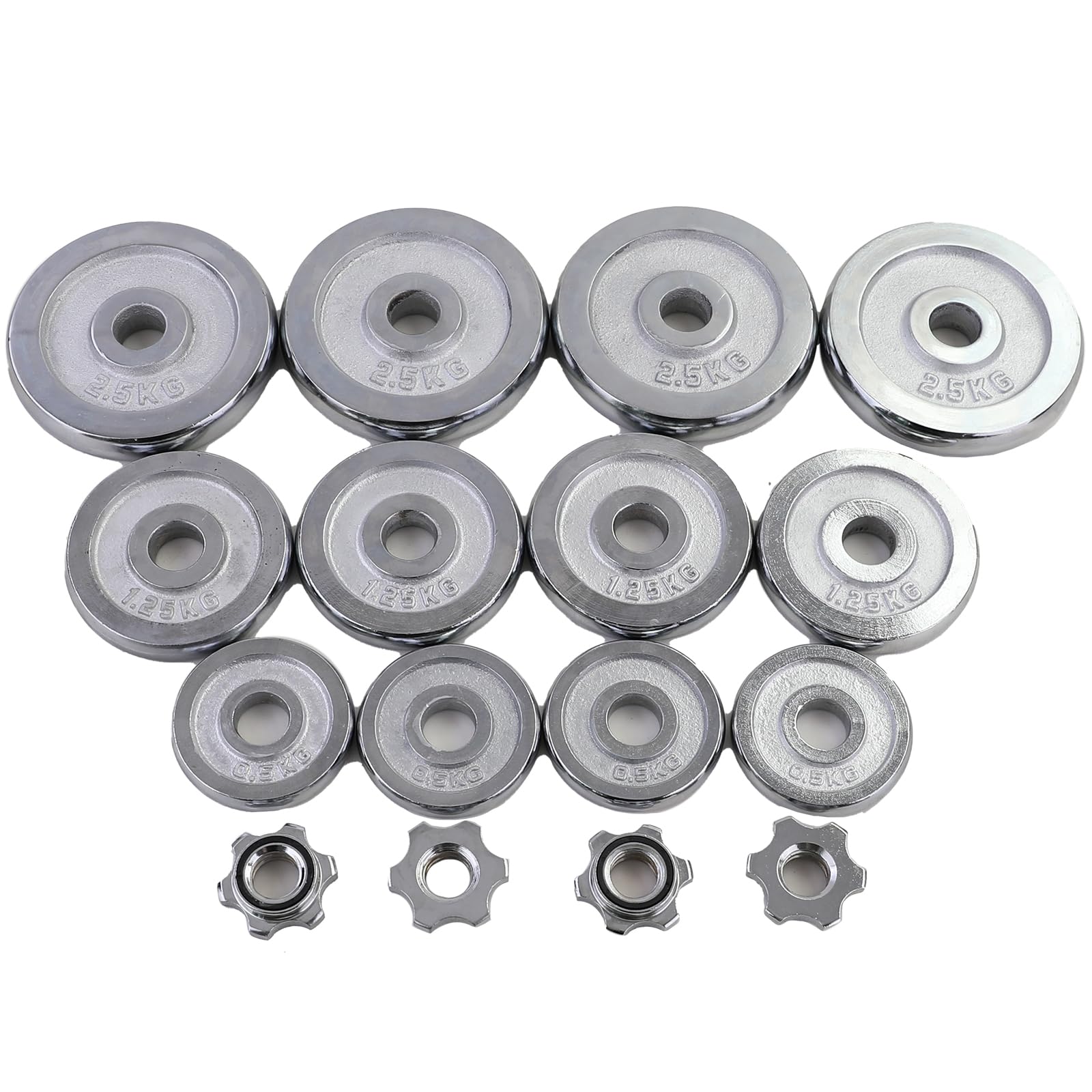20 kg Profi Hantel Kurzhantel Langhantel Set Chrom Gusseisen