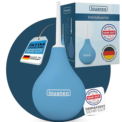 louaneo® DoucheOriginal 247ml Bidet, Laxative, Irrigator zur Reinigung. Klysma, Einlauf, Klistier, Intimdusche aus 100% Sarolit. Hergestellt in Deutschland