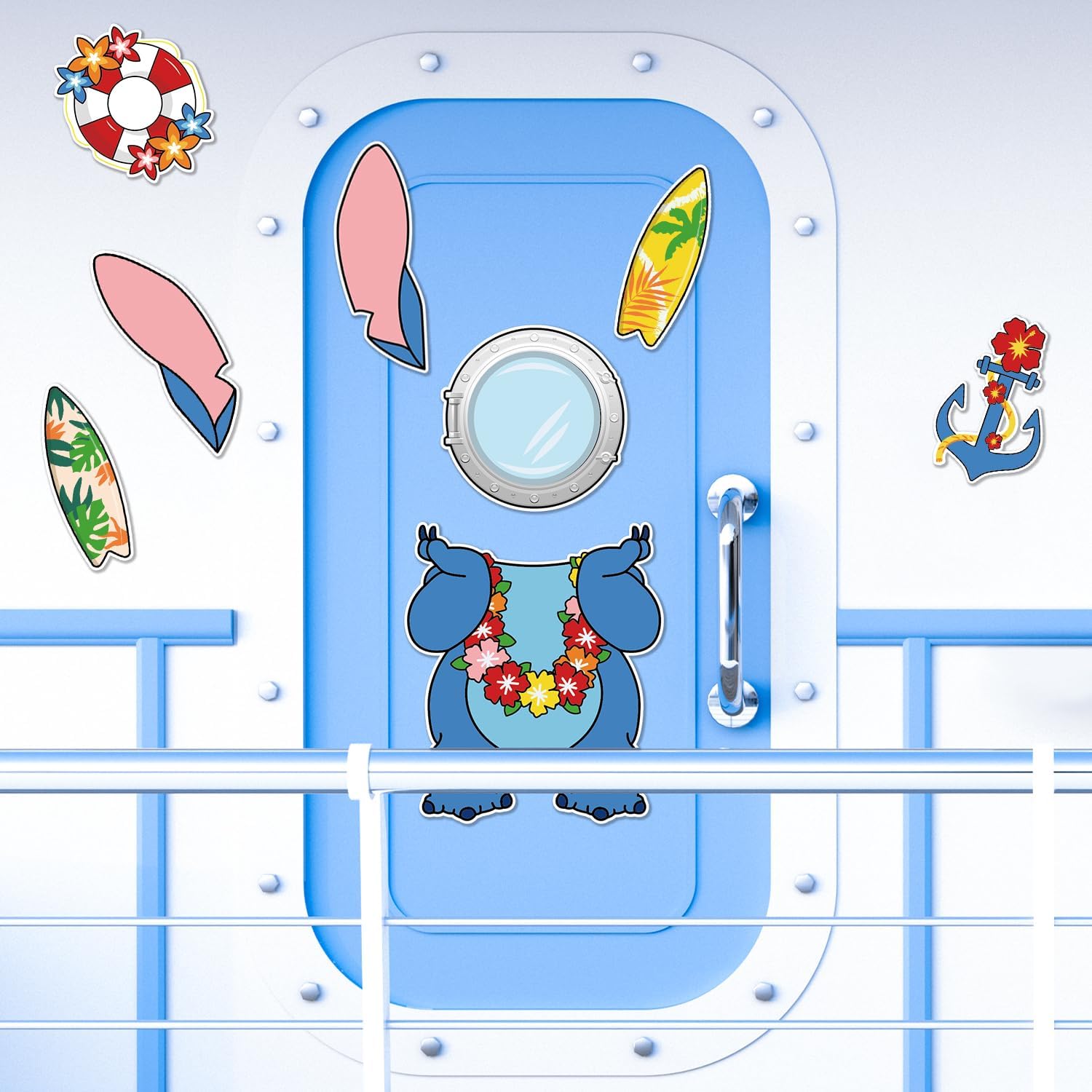 9Pcs Cruise Door Decorations Magnetic, Cute Large Nautical Cruise Door Magnets Decorations Reusable Refrigerator Magnets for Cruise Ship Door Decorations - Image 6