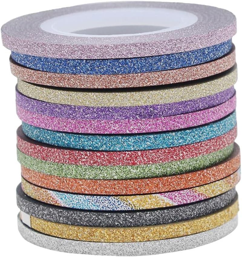 rongweiwang 14pcs/set Nail Striping Tape Line For Creative Nail Art Wide Application For Unique Designs Fashionable And Unique, Random Color 3MM