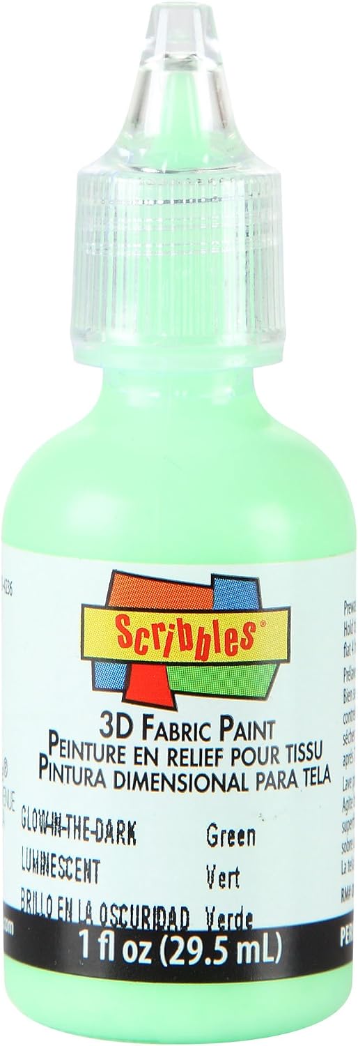 Scribbles 14708 3D Fabric Paint Glow- Natural
