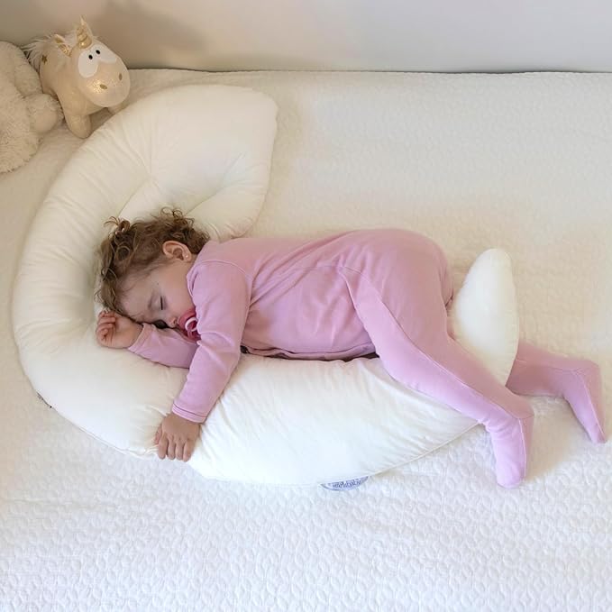 Almohada Luna para bebés y niños de 0 a 5 años, algodón orgánico y antiácaros