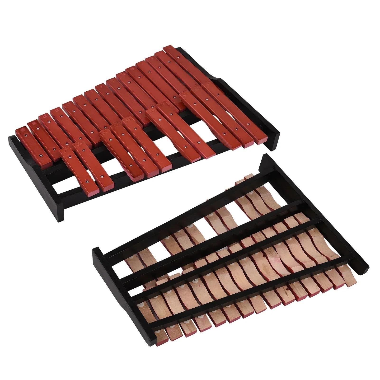 Instrumento De Percusión Plegable Xilófono Glockenspiel De Madera De 25 Notas Con 2 Mazos