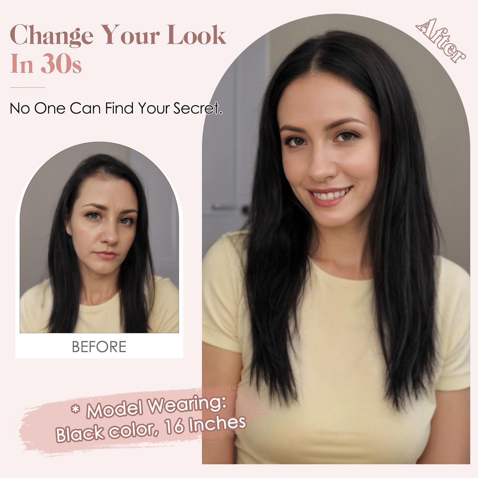 Hairro Human Hair Toppers, 3.5