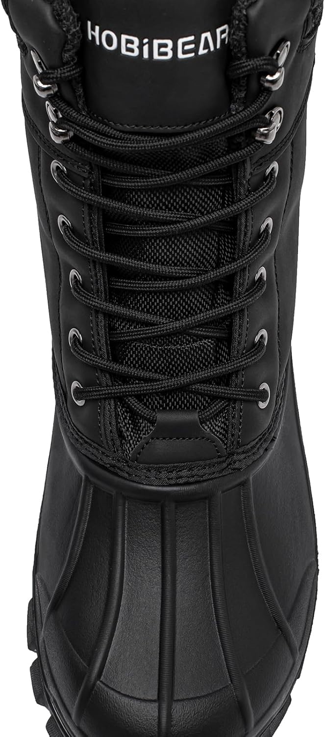 HOBIBEAR Men's Snow Boots Insulated Waterproof Warm Fur Lined Hiking Winter Snow Boots for Outdoor