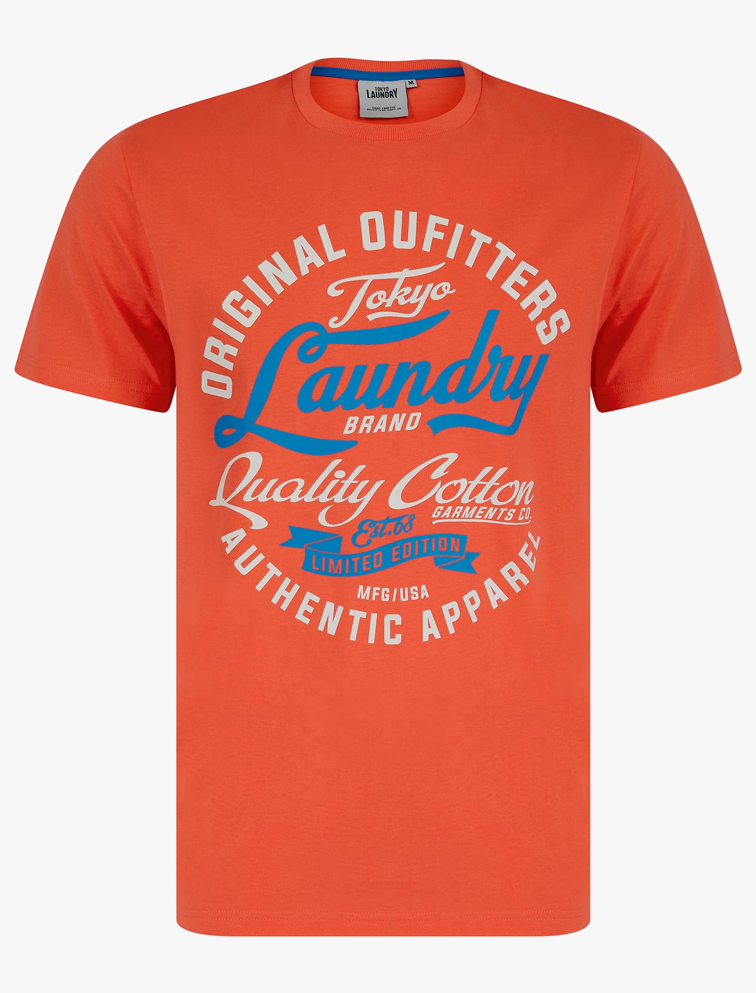 Tokyo Laundry Men's Vintage Graphic Print Motif Cotton Jersey Crew Neck T-Shirt
