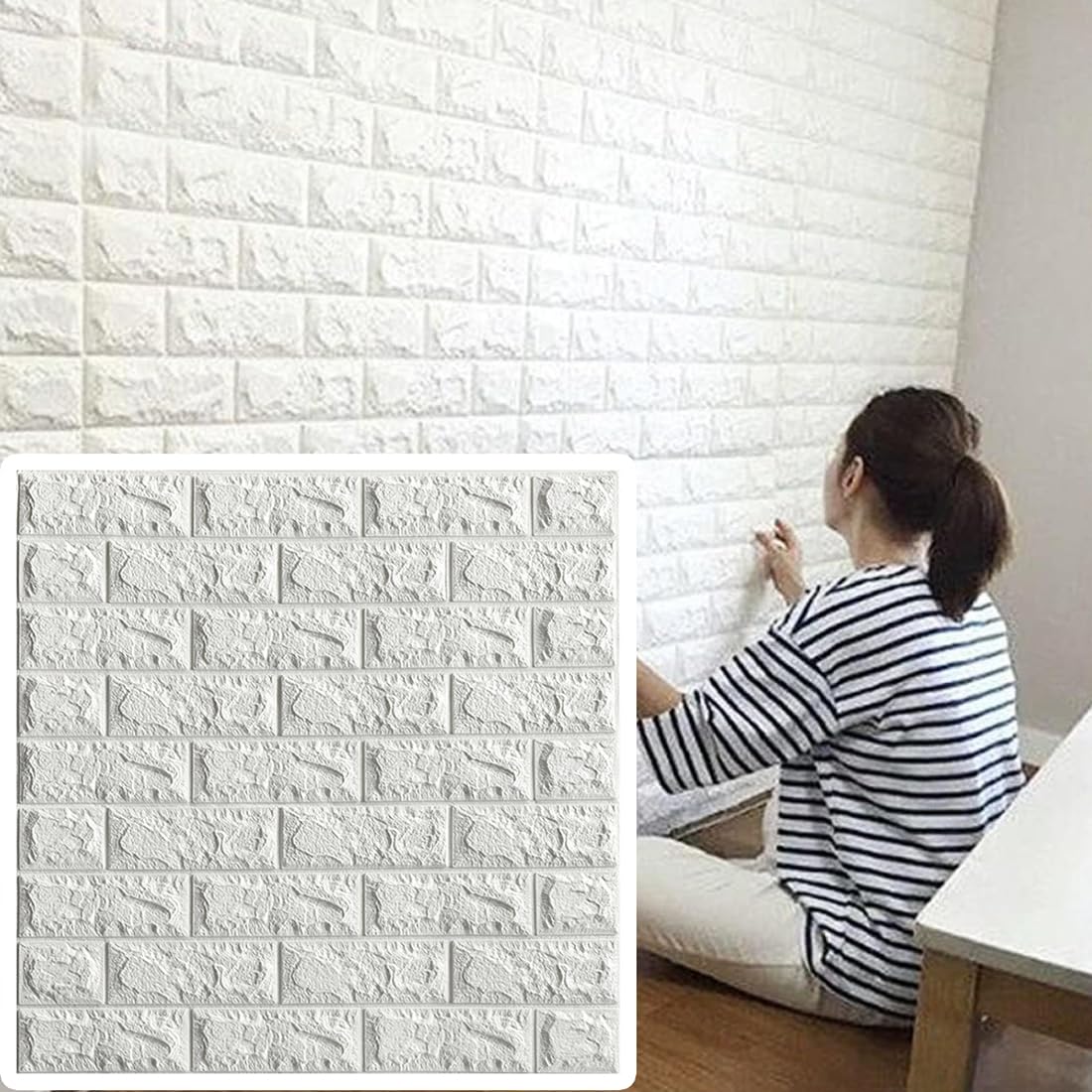 Panneaux muraux 3D imitation pierre blanche pour créer une ambiance chaleureuse chez soi