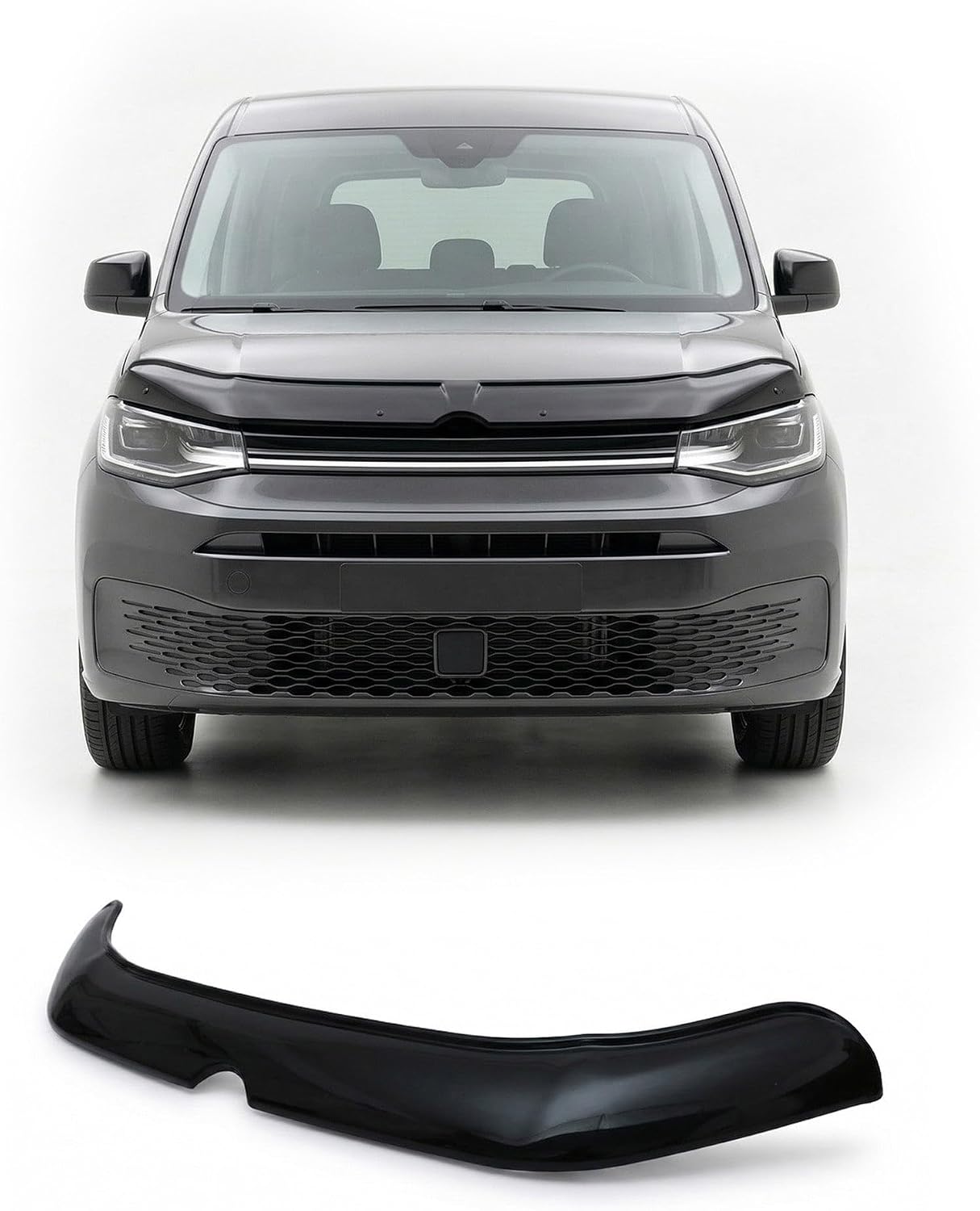 Front Hood Deflector Bugflector/Bug Shield Compatible with Volkswagen Caddy 2020-2026 EU, Low Profile Hood Protector, ABS Bug Guard Design, Auto Exterior Accessories, Black
