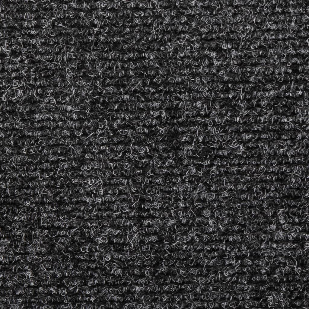 Nadelvlies Treppenstufenmatten 10er Pack 65x21x4 cm Dunkelgrau | Selbstklebend, Geräuschdämpfend, Rutschfest, Waschbar, Rechteckiger Rand