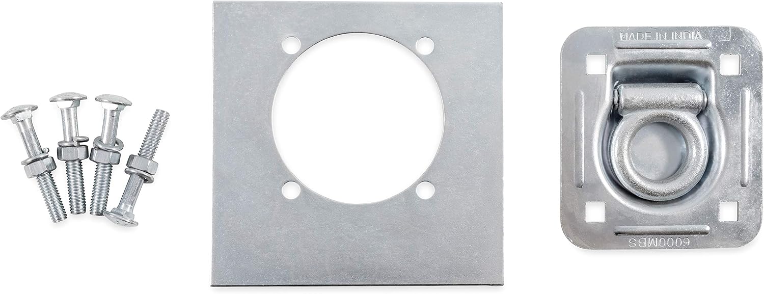 Camco Black Boar Recessed Trailer Floor Anchor | A Convenient Anchor Point for Securing Ropes, Bungee Cords & Straps on Trailers | Features a 2,000 lb. Safe Working Load | Easy to Install (66130)