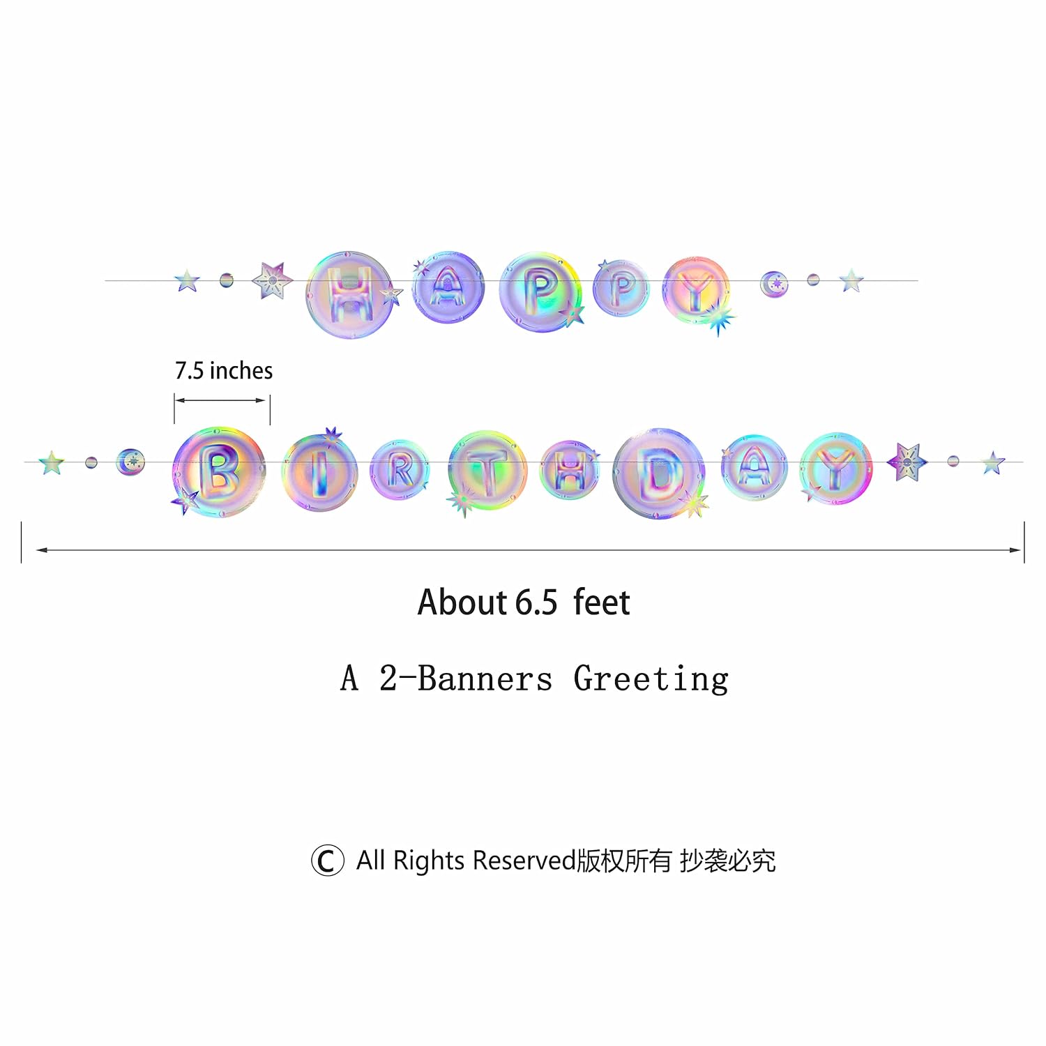 Cheerland HAPPY BIRTHDAY Banner Twinkle Star Decorations Solar Birthday Background Moon BDay Décor Sweet 16 Birthday Party Backdrop (Blue) - Image 4