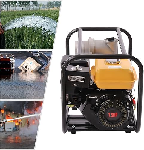 Miniatura 3 de Bomba de agua de gasolina de 3 pulgadas 7.5HP Transferencia de agua Pondpump Bomba de granja de basura Bomba de motor Bomba de agua autocebante